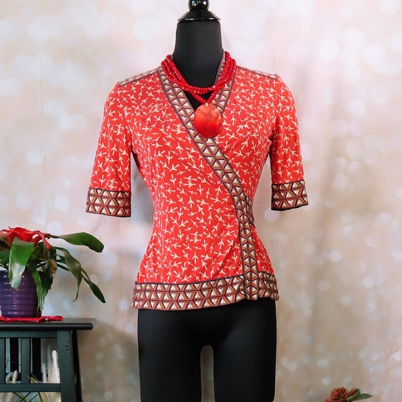 Diane Von Furstenberg Tops - Diane von Furstenberg Lusee Airplane silk wrap 10
